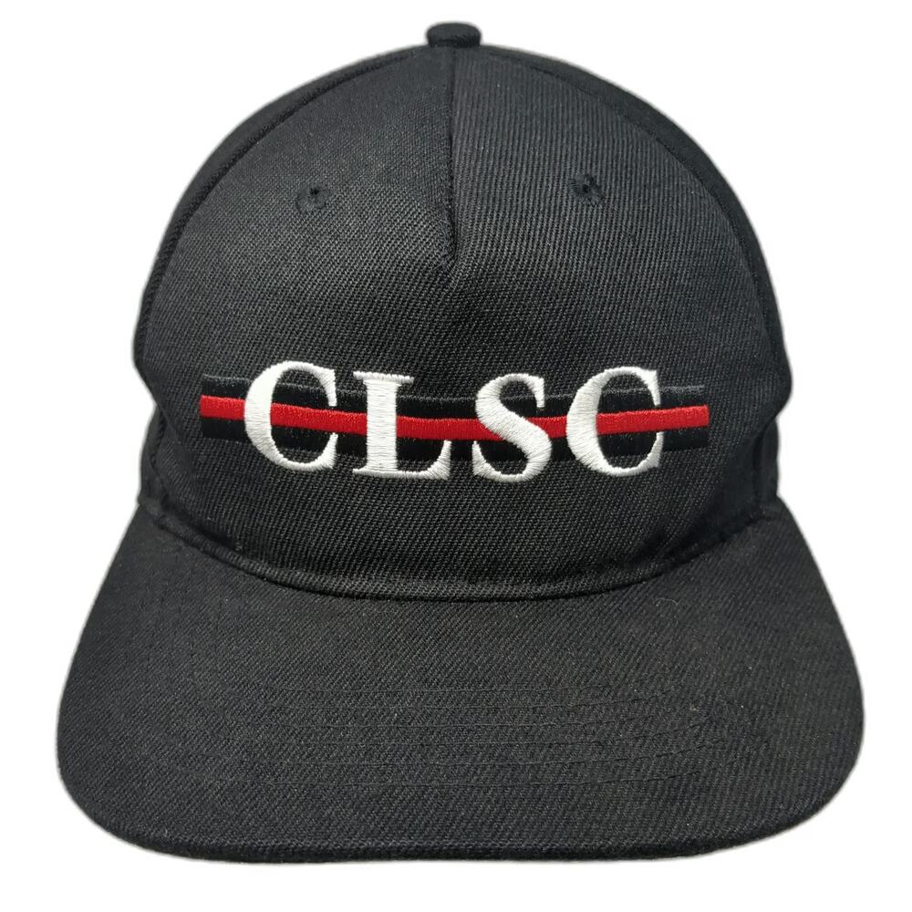 CLSC Trucker Black Hat One Size Snapback Flat Brim Embroidered Logo Streetwear